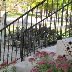 Custom ornamental wrought iron driveway gate fabrication — American Welding, DuPage County IL