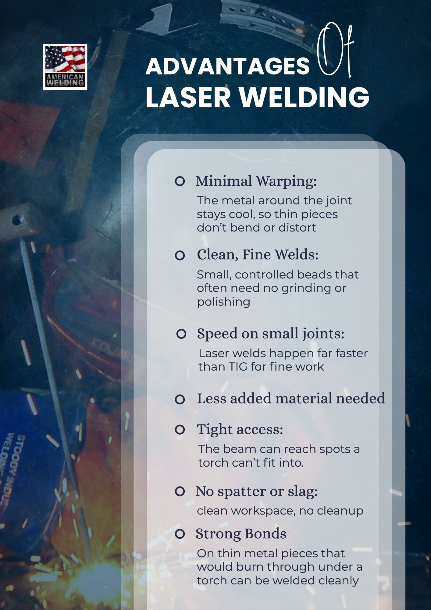 Advantages of laser welding — American Welding