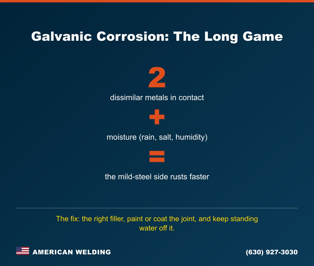 Galvanic corrosion between stainless and mild steel — how to prevent it