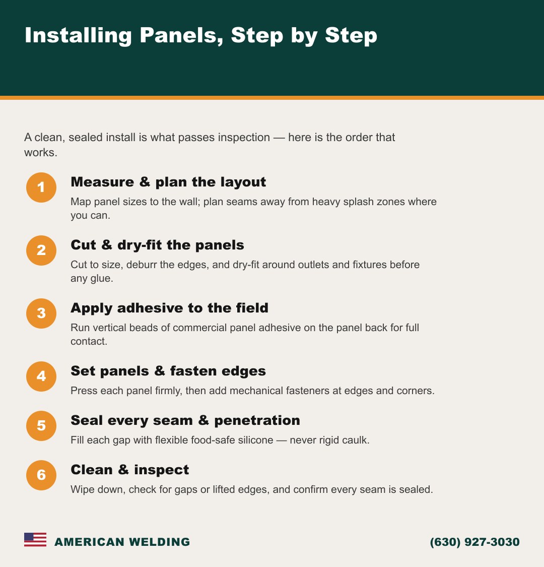 How to install stainless steel wall panels, step by step