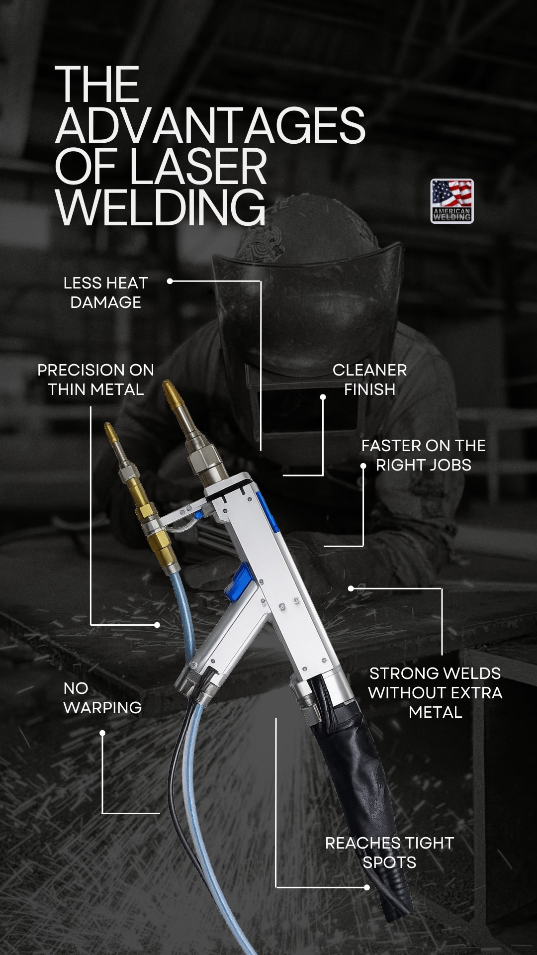 The advantages of laser welding — less heat damage, precision, cleaner finish, tight-spot reach