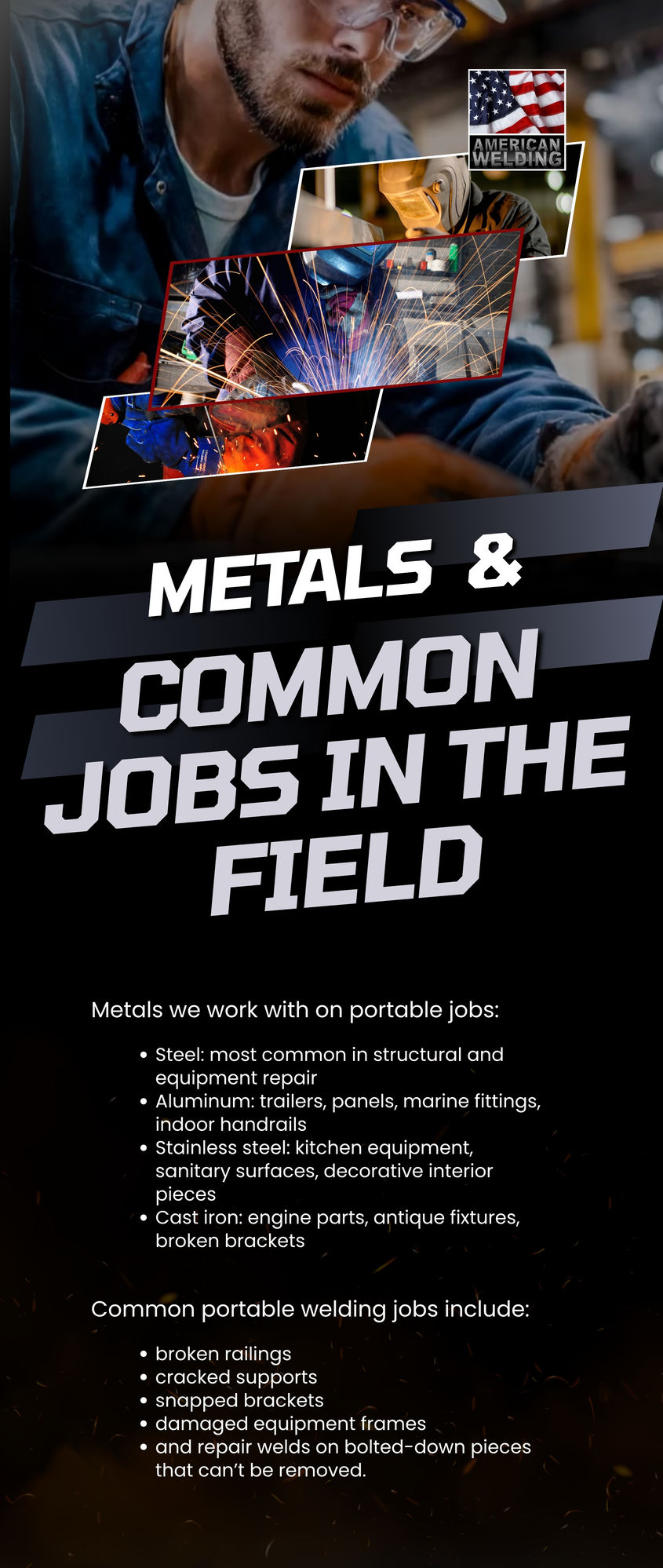 Metals and common portable welding jobs in the field — American Welding