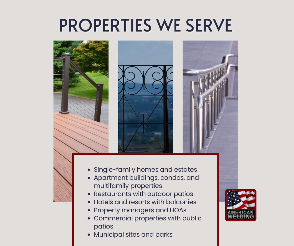 Patio railing properties American Welding serves