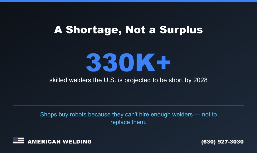 The U.S. is projected to be short 330,000 skilled welders by 2028