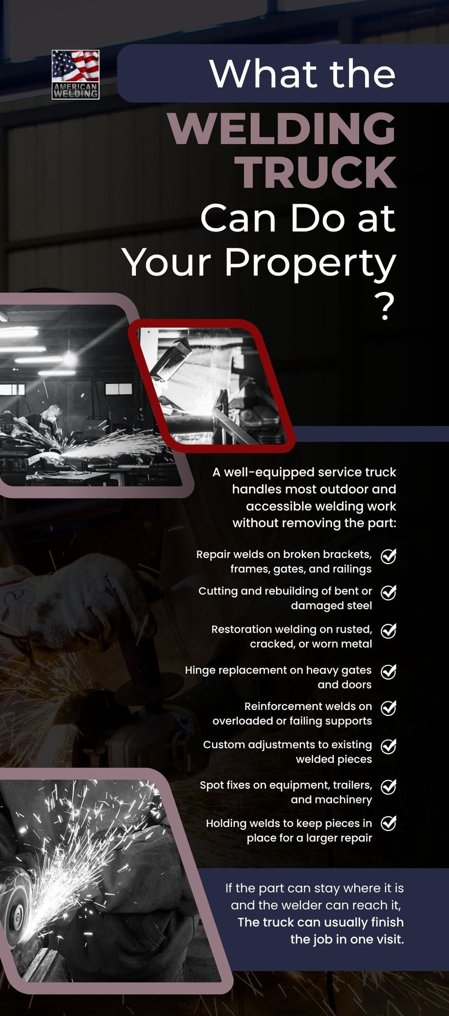 What the welding service truck can do at your property — American Welding