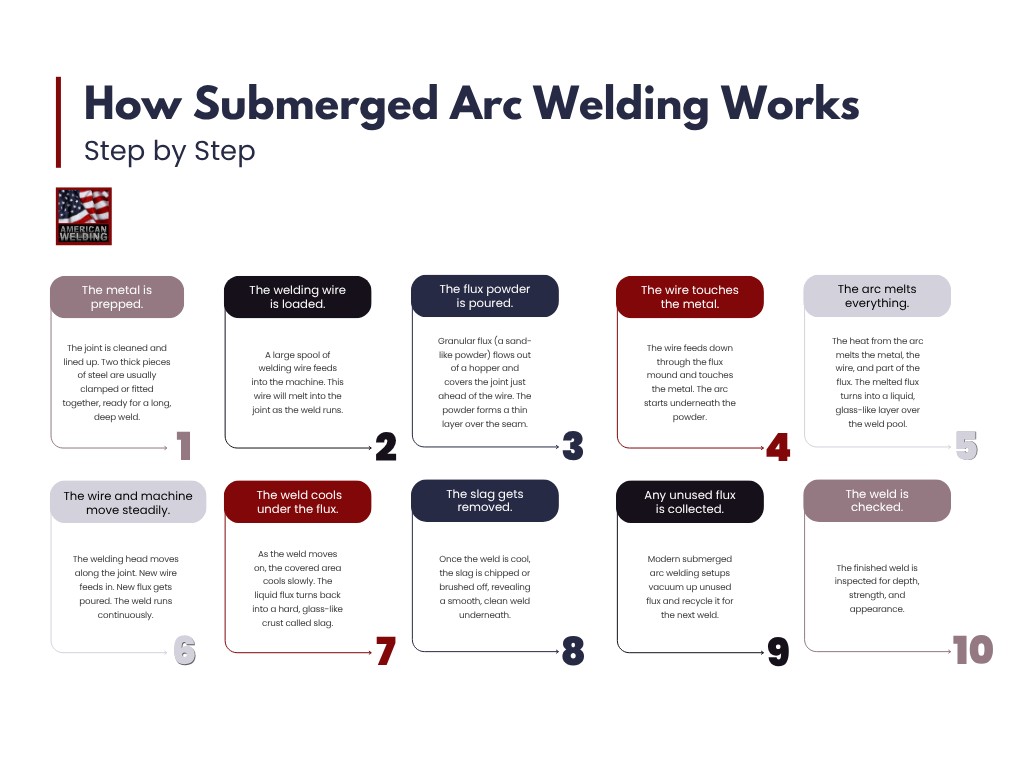 How submerged arc welding works, step by step — American Welding