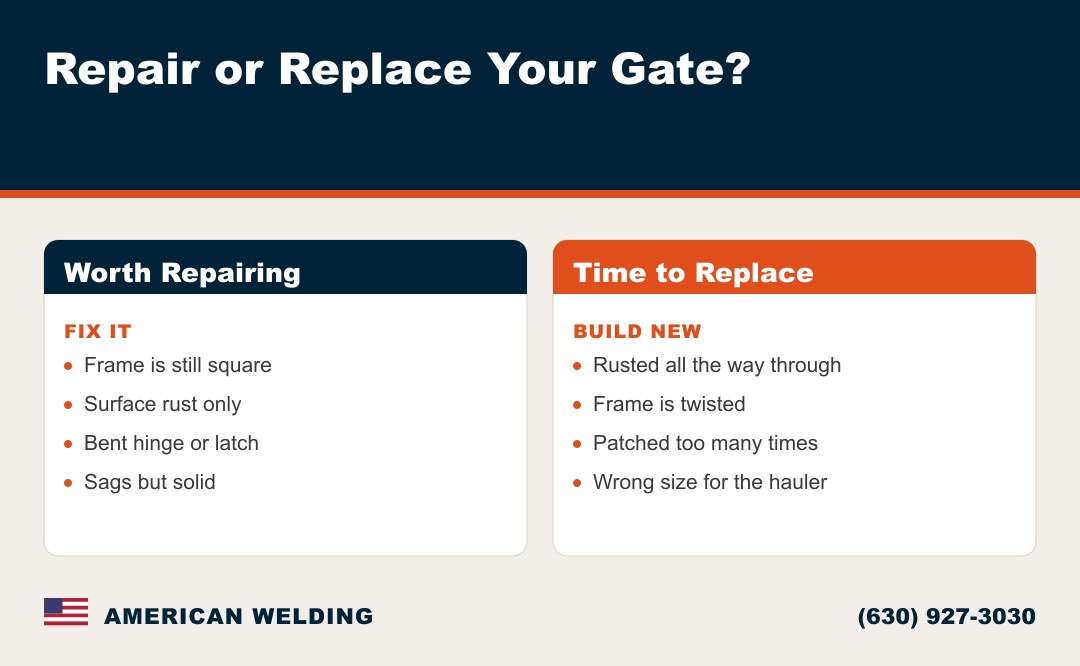 When to repair a dumpster enclosure gate versus replace it